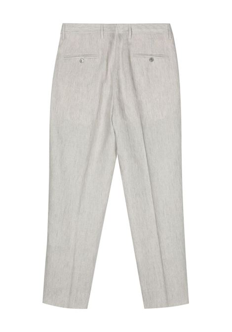 Grey pleat-detail linen trousers - men BRIGLIA 1949 | ARNOS32411800040
