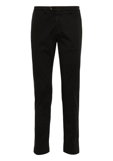 Black pressed-crease tapered trousers - men