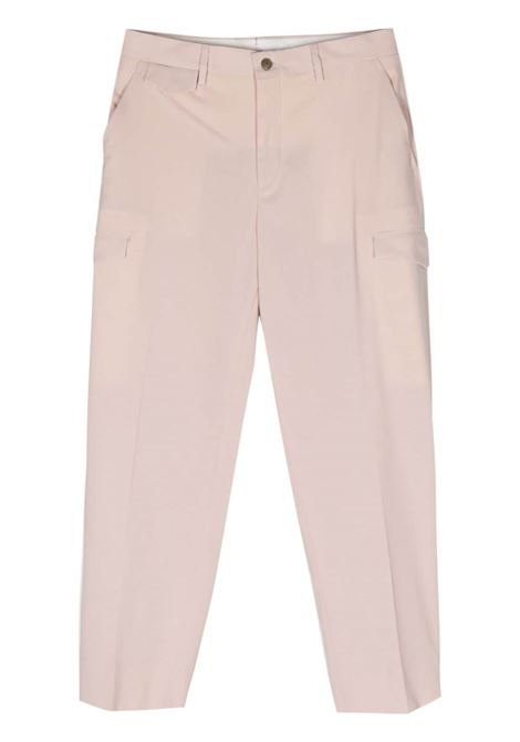 Pink cropped cargo trousers - women