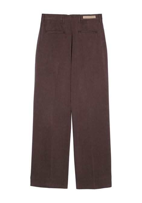 Brown pressed-crease straight trousers - women BRIGLIA 1949 | LUTETIAW32410200046