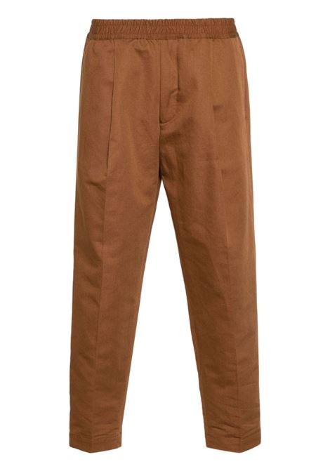 Brown Savoys tapered trousers - men