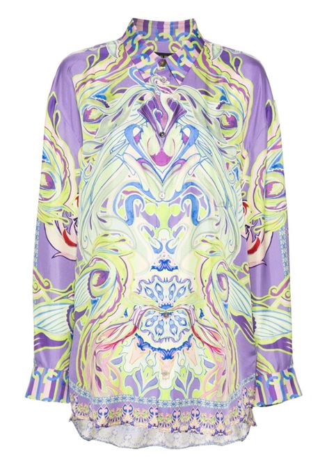 Multicolour abstract silk shirt Camilla - men