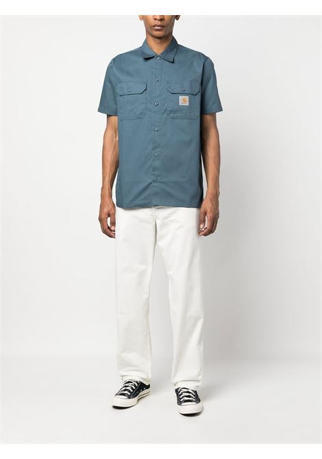 White logo-patch straight-leg trousers - men CARHARTT WIP | I03149935002