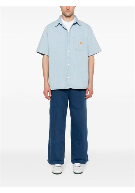 Blue Garrison twill straight trousers - men CARHARTT WIP | I0331241ZF4J