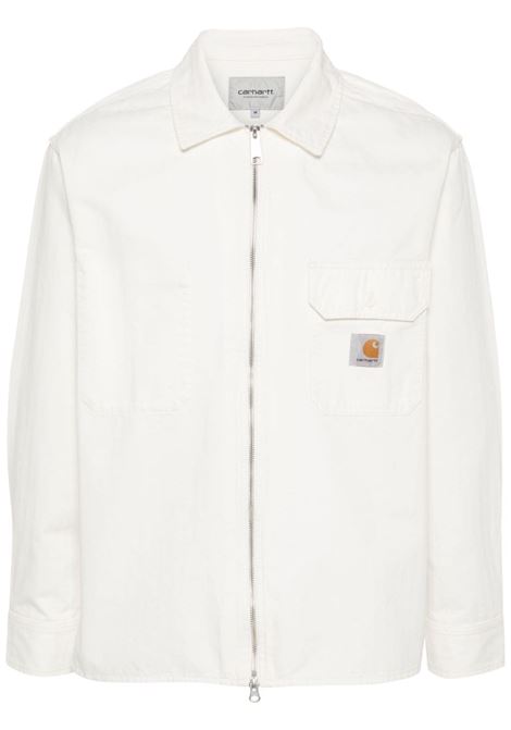 White Rainer herringbone shirt jacket - men