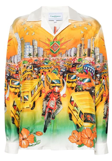 Multicolored graphic-print Traffic shirt - men