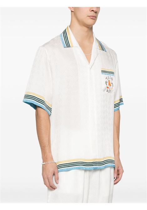 Camicia con monogramma Casa Way in bianco - da uomo CASABLANCA | UMPS24SH00302WHT