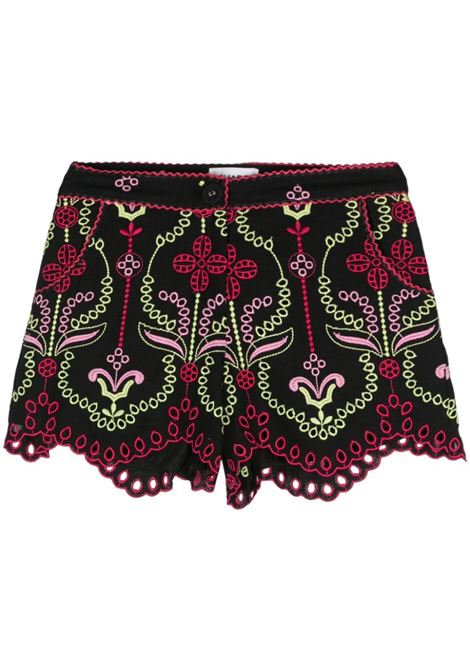 Black Mason floral-embroidered shorts ibiza 1989 - women