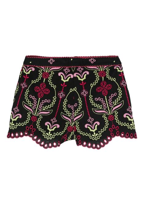 Black Mason floral-embroidered shorts ibiza 1989 - women CHARO RUIZ IBIZA 1989 | 244500BLK