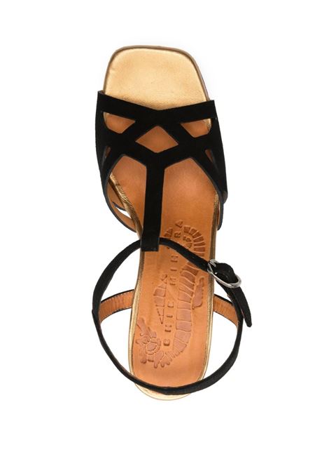 Black 70mm Plau holographic sandals -  women CHIE MIHARA | PLAUNGR