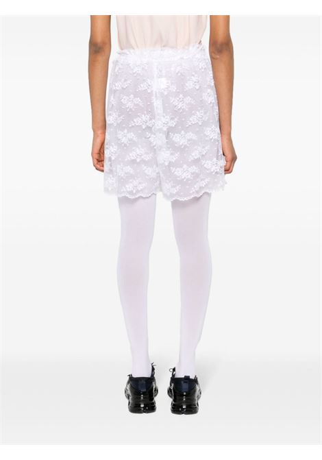 White logo-embroidered lace shorts - women COLLINA STRADA | XX6016WHT