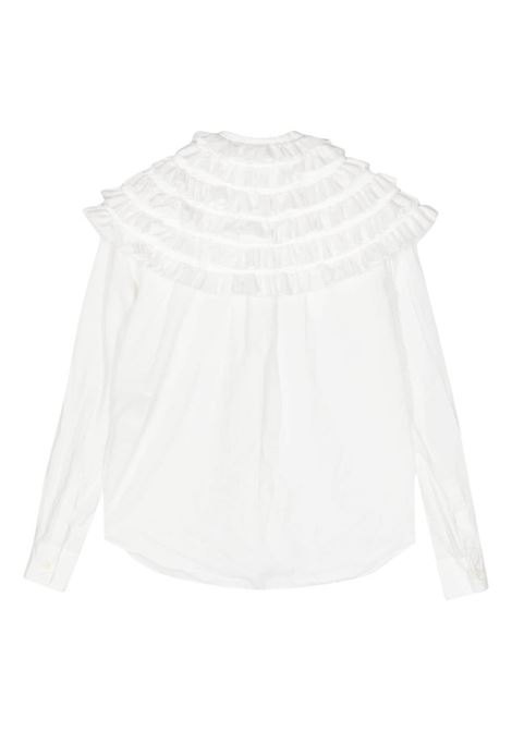 White ruffled long-sleeve shirt - women COMME DES GARCONS COMME DES GARCONS | RMB0092