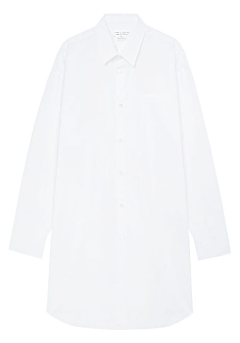 Camicia lunga con bottoni in bianco - donna