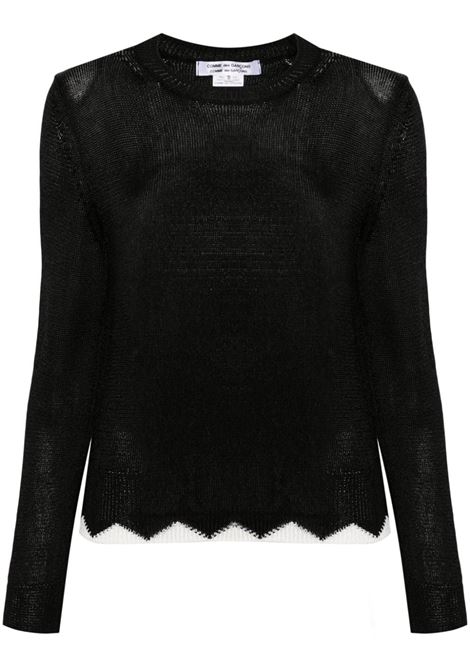 Black contrasting-trim jumper - women COMME DES GARCONS COMME DES GARCONS | RMN5091