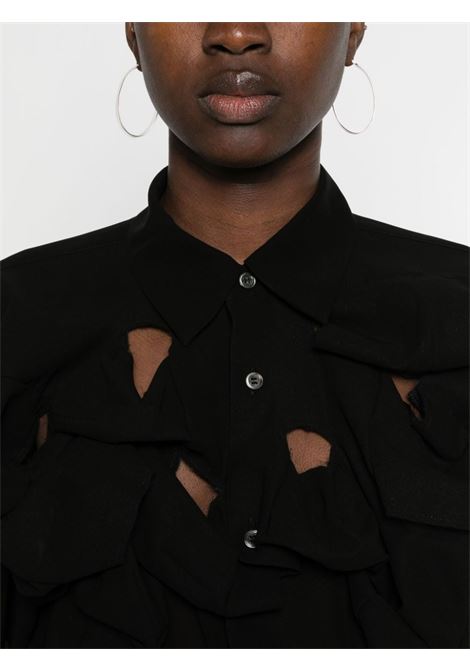 Camicia semi trasparente con cut-out in nero di Comme Des Garçons - donna COMME DES GARCONS | GMB0031