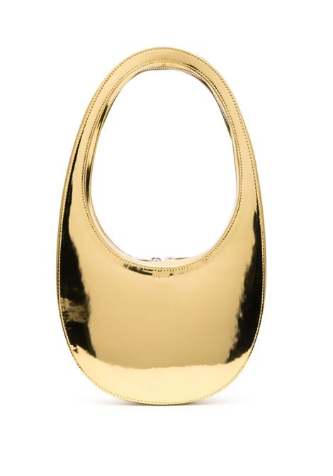 Gold metallic swipe hand bag  - women