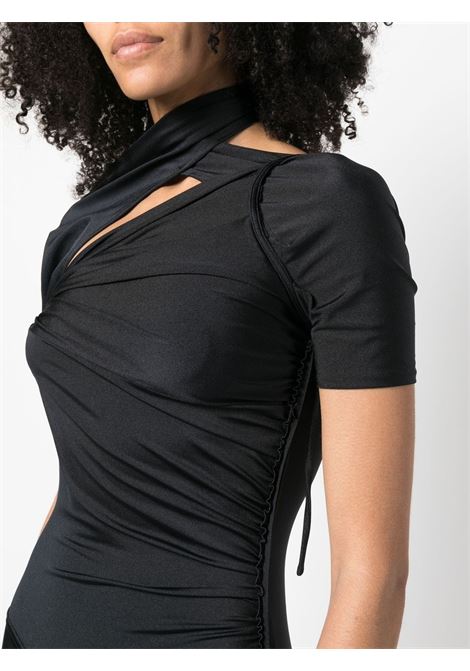 Black asymmetric draped minidress - women COPERNI | COPJS55545BLK