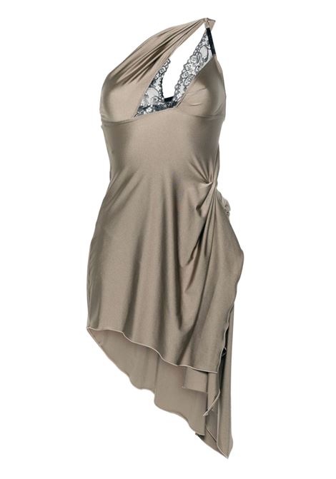 Grey asymmetric mini dress Coperni - women COPERNI | COPR64545GRY