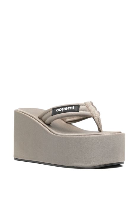 Grey 95mm textured platform slides - women COPERNI | COPSH09454GRY