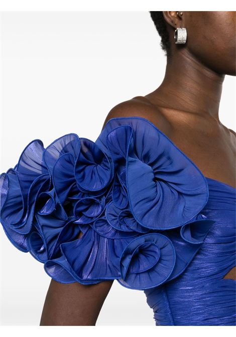 Abito lungo con applicazione a fiori in blu di Costarellos - donna COSTARELLOS | PS2466RYLBL
