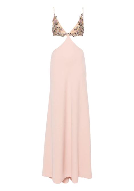 Pink fiorella sequin floral embellishment gown - women COSTARELLOS | SS2430PNK
