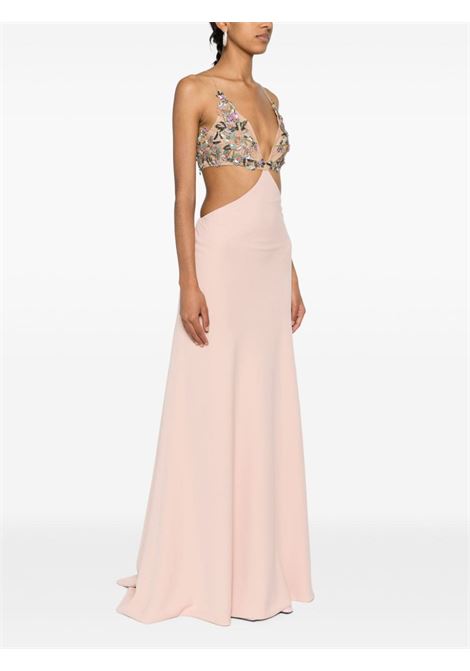 Pink fiorella sequin floral embellishment gown - women COSTARELLOS | SS2430PNK