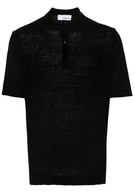 Black knitted polo shirt Costumein - men 