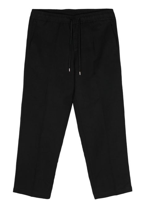 Black drawstring-waist straight-leg trousers Costumein - men