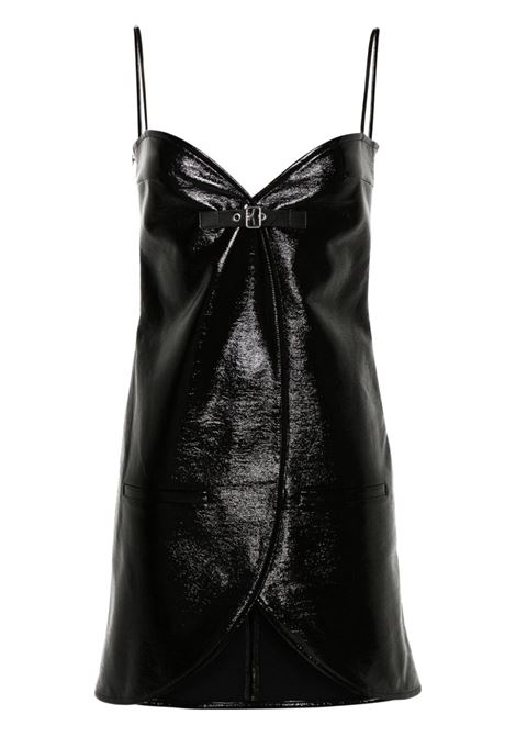 Black Ellipse crinkled mini dress - women