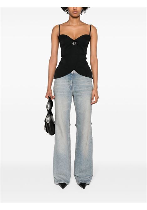 Blue high-rise wide-leg jeans - women COURRÈGES | 124DPA214DE00167011