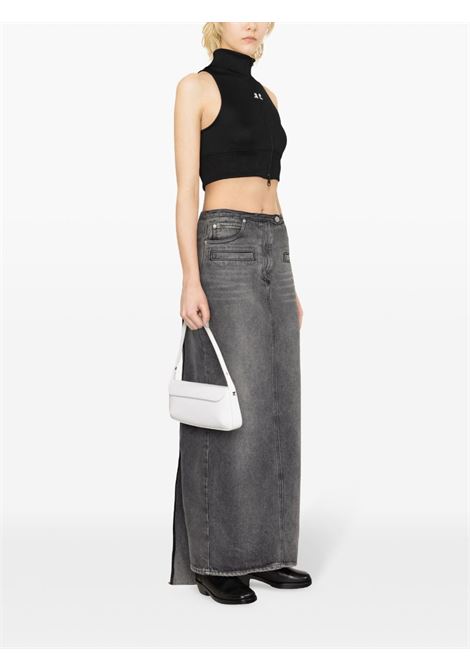 Black logo-patch cropped top - women COURRÈGES | 124JVE072JS00919999