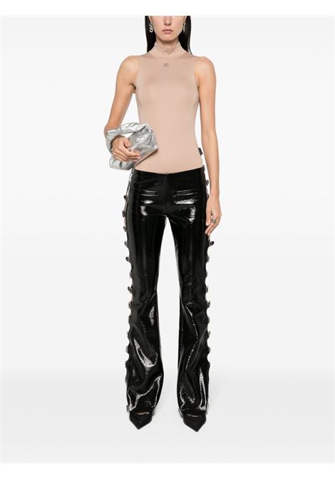 Black patent-finish flared trousers - women COURRÈGES | 224CPA190VY00149999