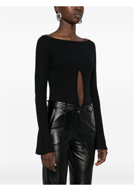 Black cut-out longsleeved bodysuit Courr?ges - women COURRÈGES | 224JBD092JS00709999