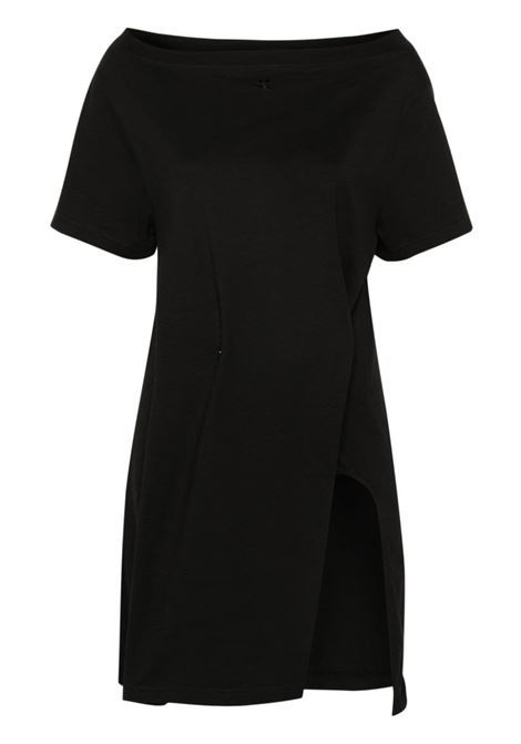 Black asymmetric mini dress - women