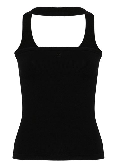 Black Hyperbole logo-embroidered top - women COURRÈGES | 224JTO301JS01219999