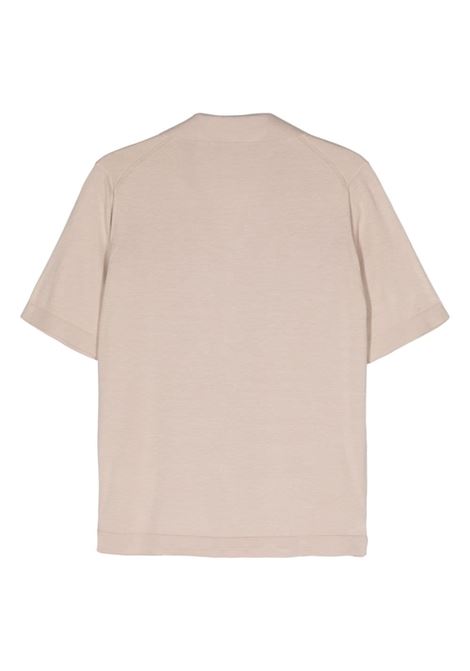 Beige short-sleeve fine-knit shirt Cruciani - men CRUCIANI | UC4168010Q81CM020003