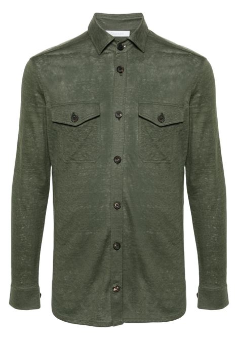 Green slub-texture shirt Cruciani - men CRUCIANI | Shirts | UC41T31TE35ZCM550001
