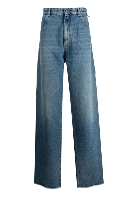Blue high-waist straight-leg jeans - men