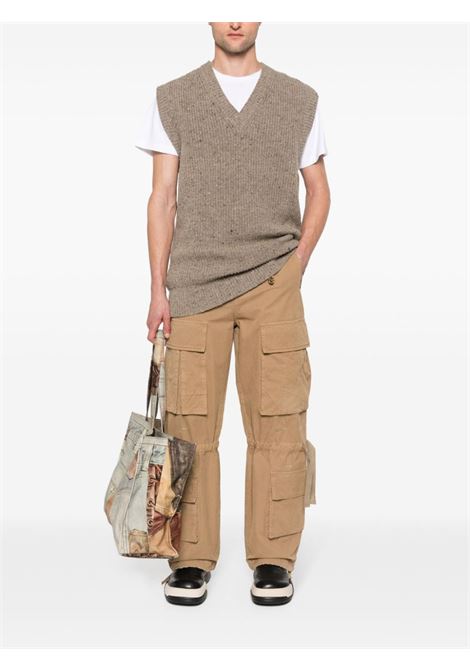 Beige distressed straight-leg trousers - men DARKPARK | MTR05FAP050085