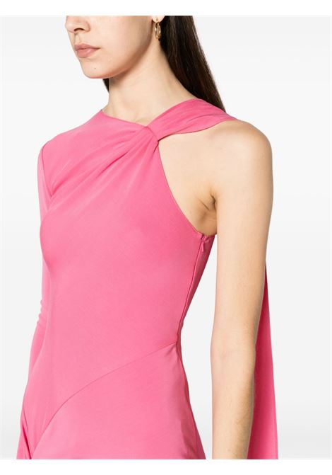 Pink knot-detail asymmetric maxi dress ? women  DAVID KOMA | RE24DK18DLPNK