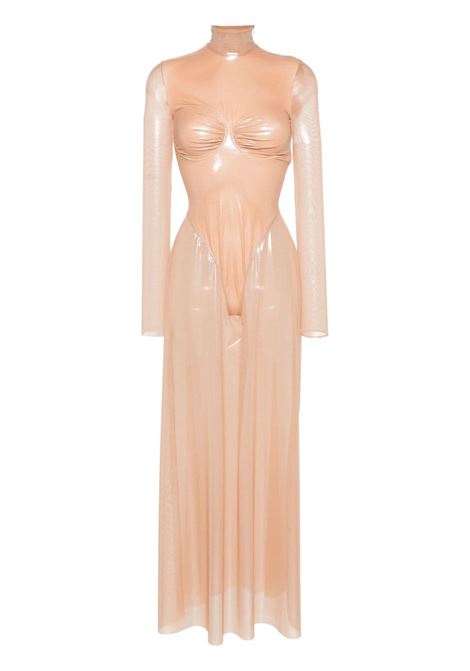 Beige metallic effect maxi dress - women DIESEL | A146410NMAE34VA