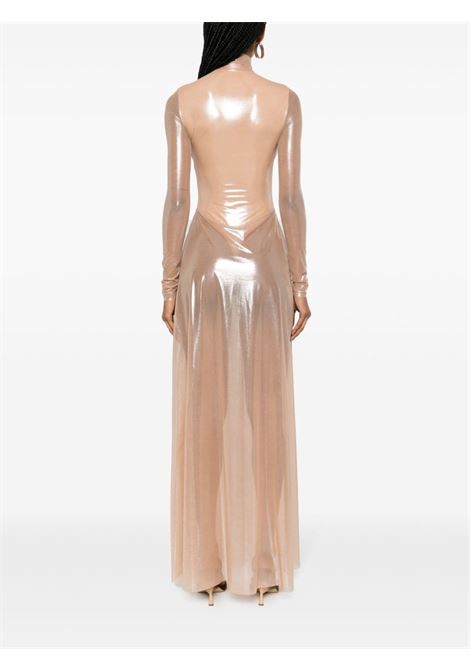 Beige metallic effect maxi dress - women DIESEL | A146410NMAE34VA