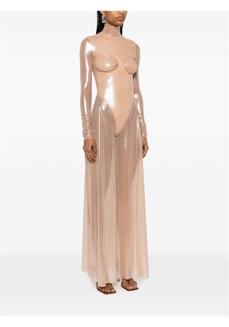 Beige metallic effect maxi dress - women DIESEL | A146410NMAE34VA