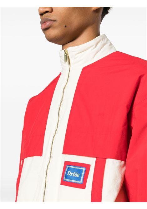 Red colour-block zipped jacket - men DRÔLE DE MONSIEUR | DJT154PA009RD