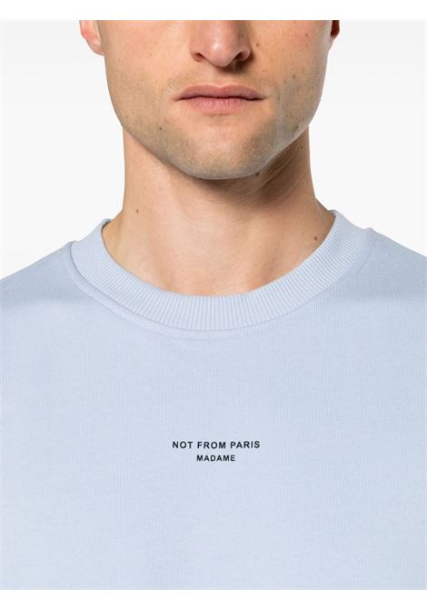 Light blue text-print sweatshirt - men DRÔLE DE MONSIEUR | DSW142CO127LBE