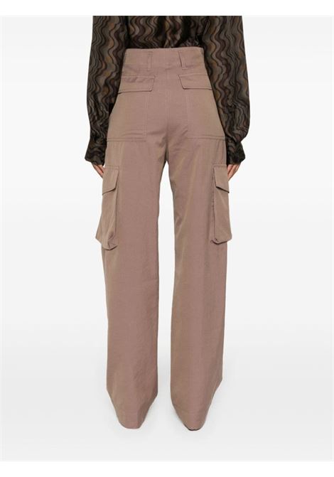 Pantaloni cargo con pieghe in marrone - donna DRIES VAN NOTEN | 2410109198023306