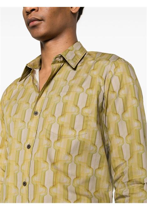 Yellow graphic-print shirt - men  DRIES VAN NOTEN | 2410207018091201