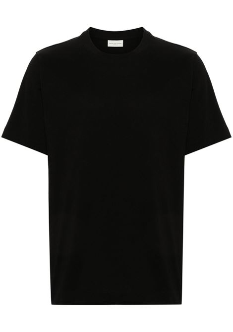 T-shirt a girocollo in nero - uomo