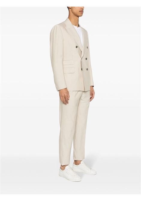 Beige double-breasted slim-fit suit - men ELEVENTY | I75ABUC09TES0I00102