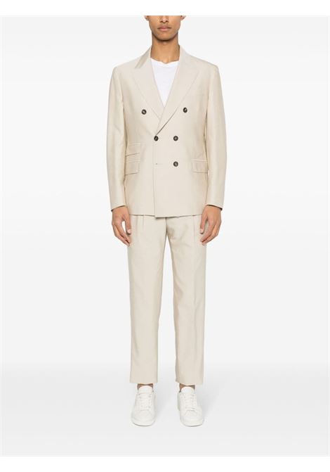 Beige double-breasted slim-fit suit - men ELEVENTY | I75ABUC09TES0I00102